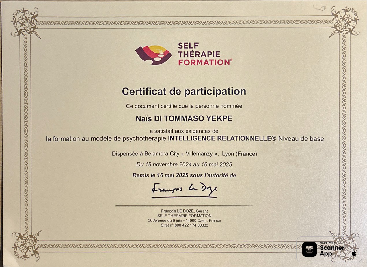 photo diplome Naïs DI TOMMASO YEKPE