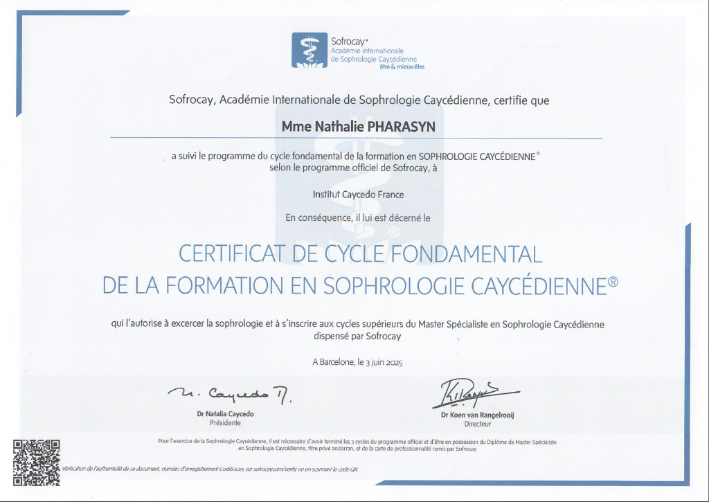 photo diplome Nathalie PHARASYN