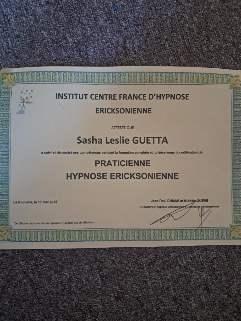 photo diplome Sasha Leslie Guetta