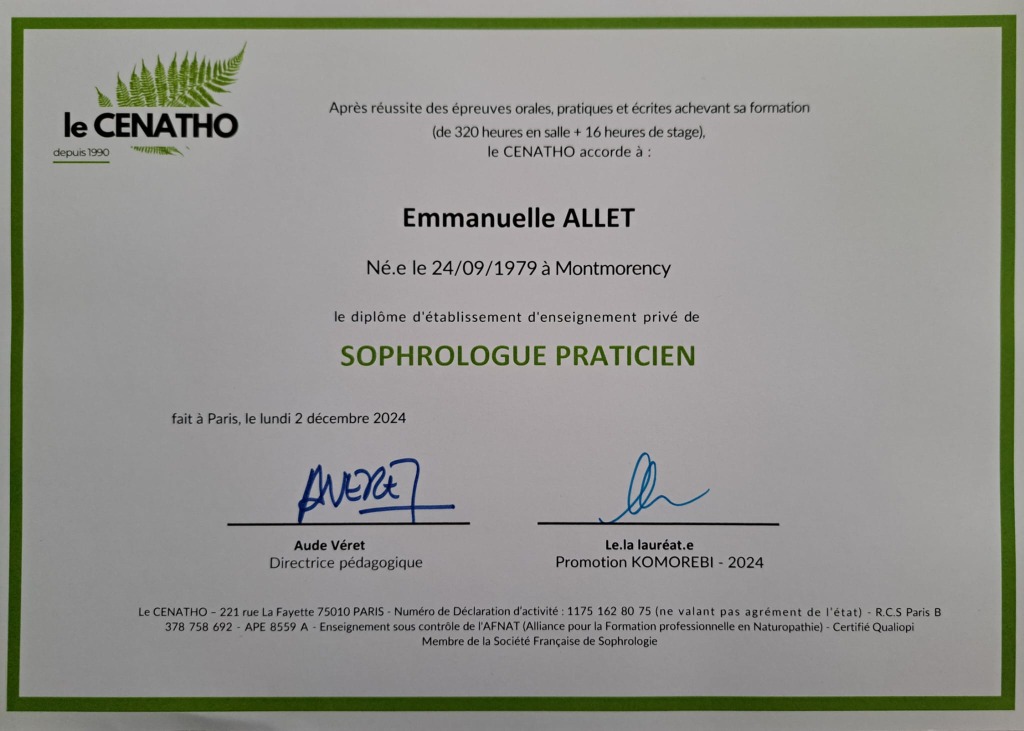 photo diplome Emmanuelle Allet