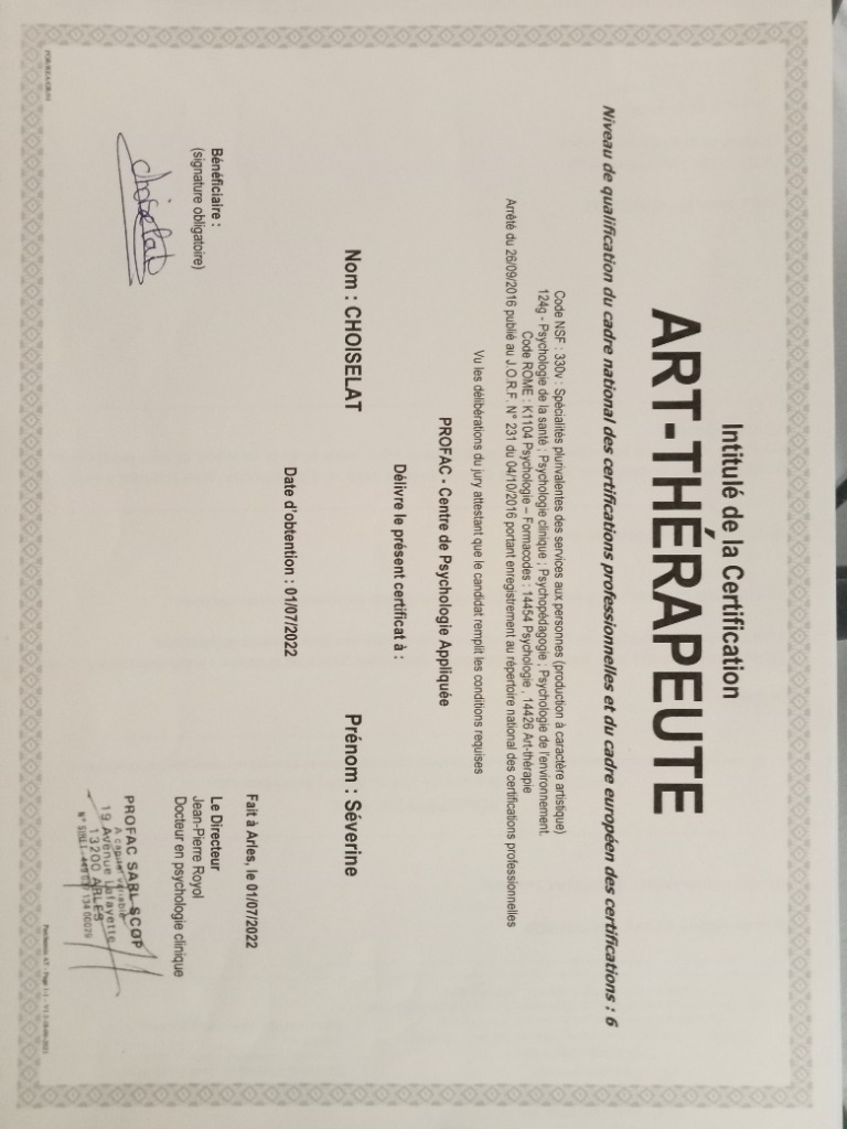 photo diplome Séverine CHOISELAT