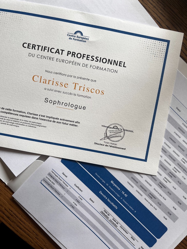 photo diplome Triscos Clarisse