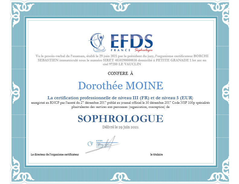photo diplome Dorothée Moine