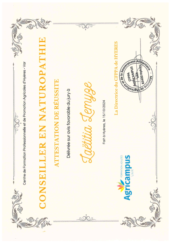 photo diplome Lemyze Laetitia