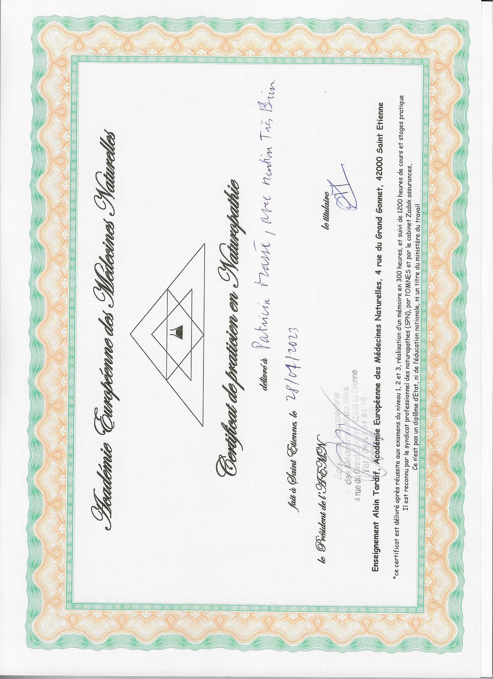 photo diplome Patricia Massé