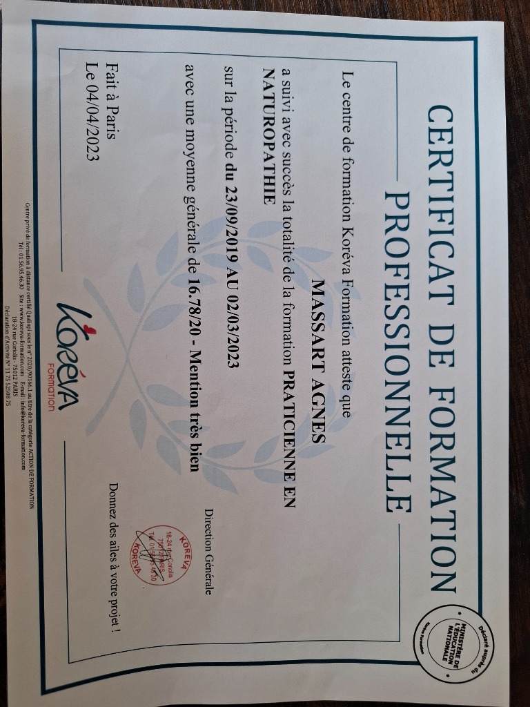 photo diplome Agnès Lombart Massart