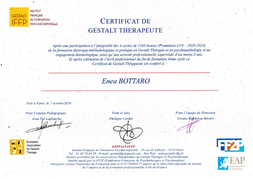 photo diplome Enea Bottaro