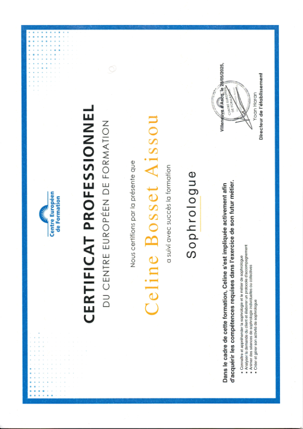 photo diplome Céline Bosset