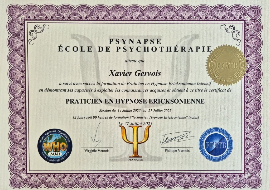 photo diplome Xavier Gervois