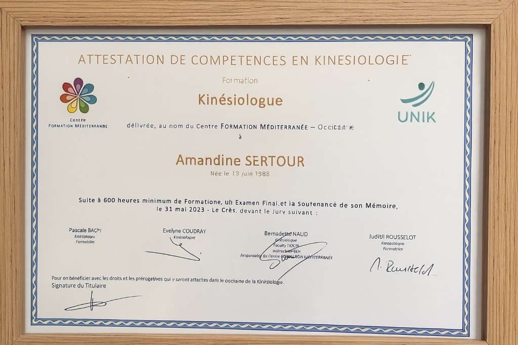 photo diplome Amandine Sertour 