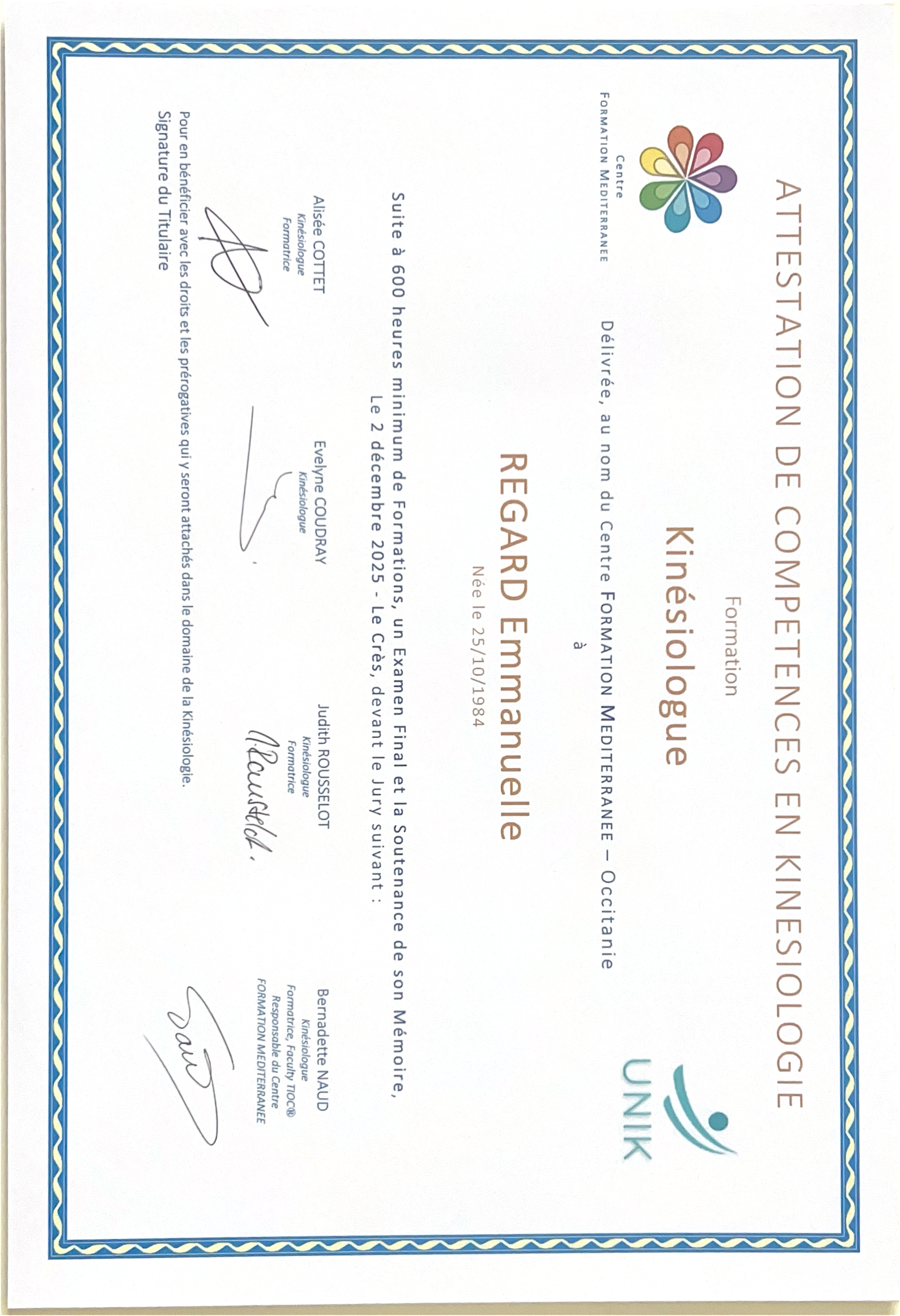 photo diplome Regard & Forme