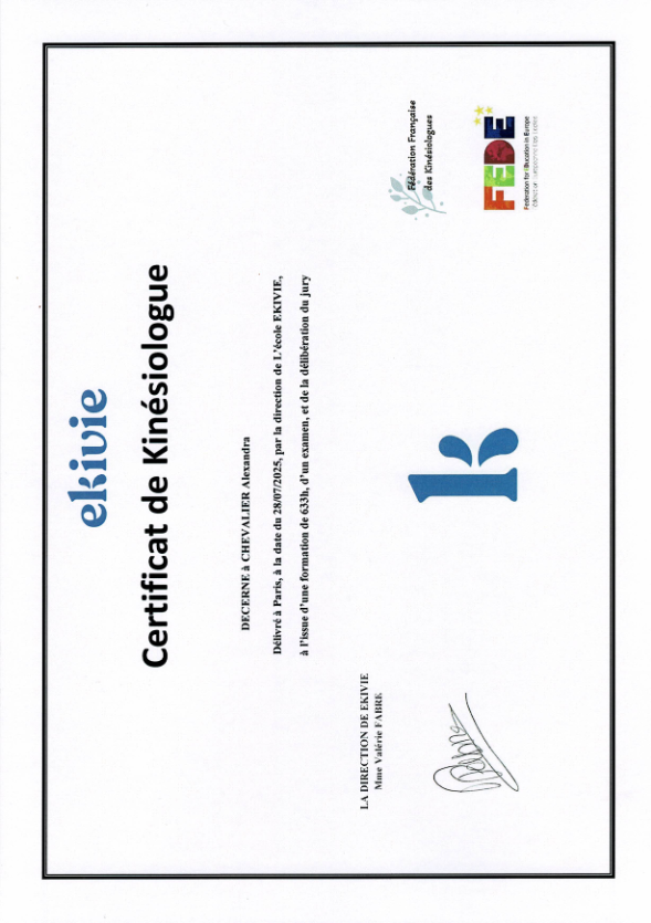 photo diplome Alexandra CHEVALIER 