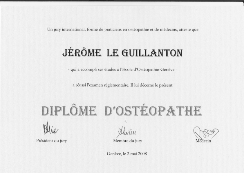 photo diplome Jérôme Le Guillanton