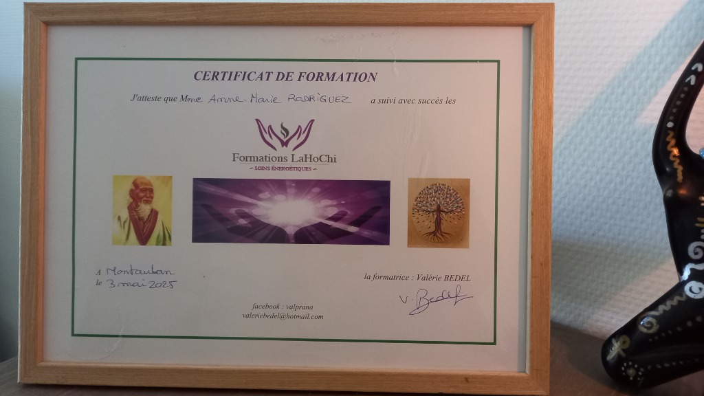 photo diplome AM Energéticienne Anne-Marie Rodriguez 
