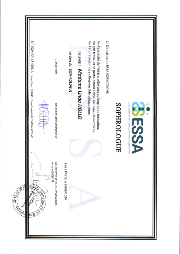 photo diplome HOLLO linda