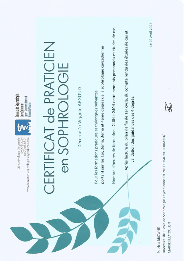 photo diplome Virginie Argoud