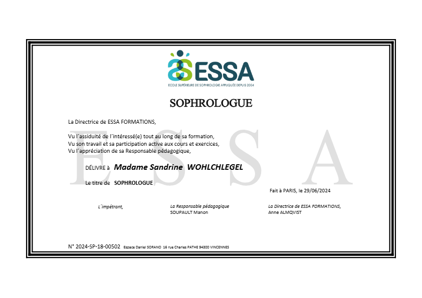 photo diplome Sandrine Cuman