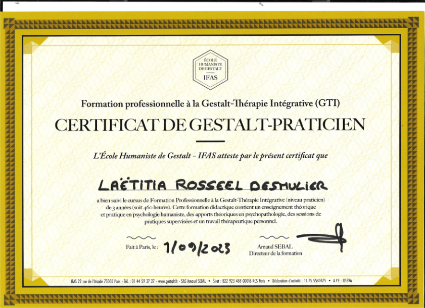 photo diplome Laetitia DESMULIER