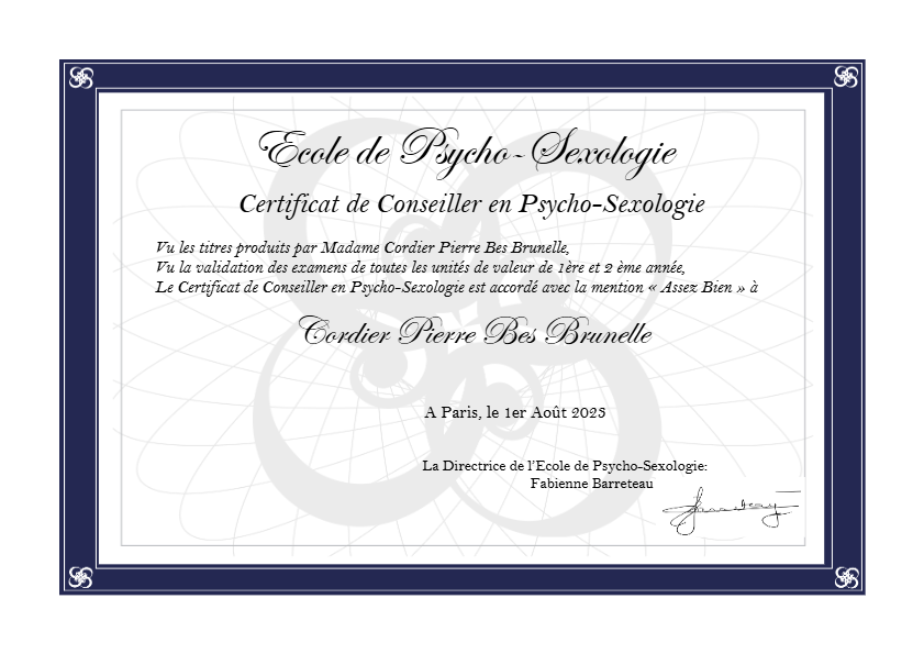 photo diplome Brunelle CORDIER PIERRE-BES