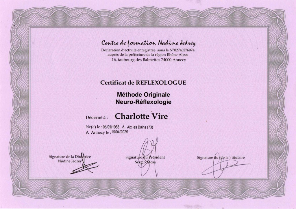 photo diplome Charlotte Équilibre