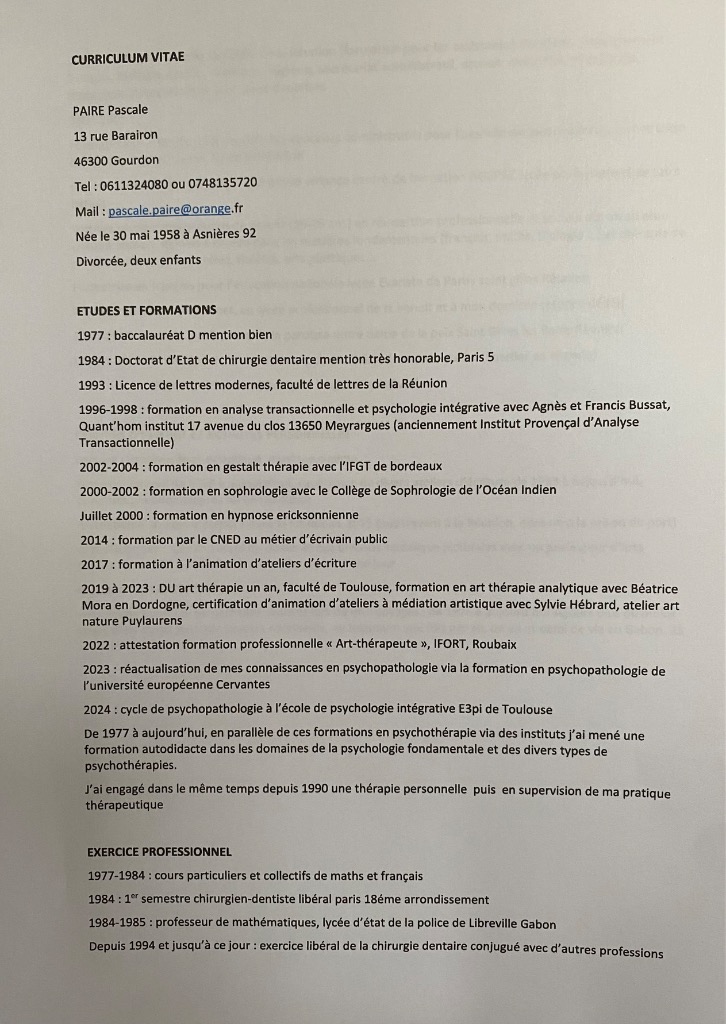 photo diplome Pascale Paire