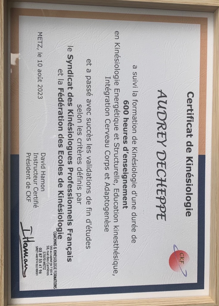 photo diplome Audrey DECHEPPE