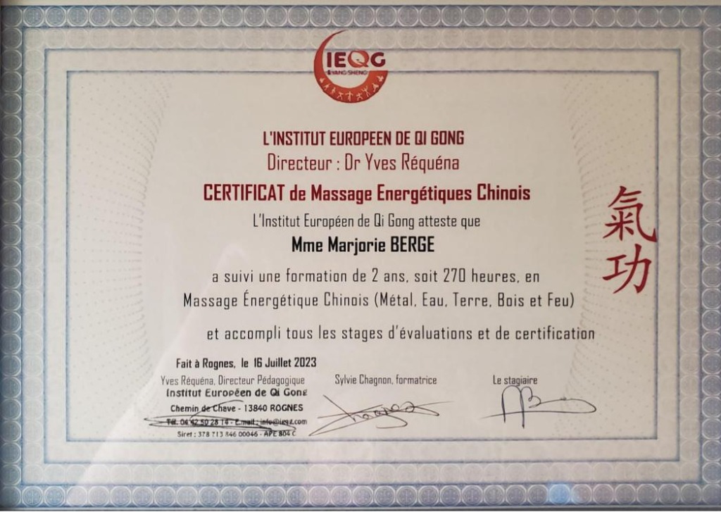 photo diplome Marjorie BERGE