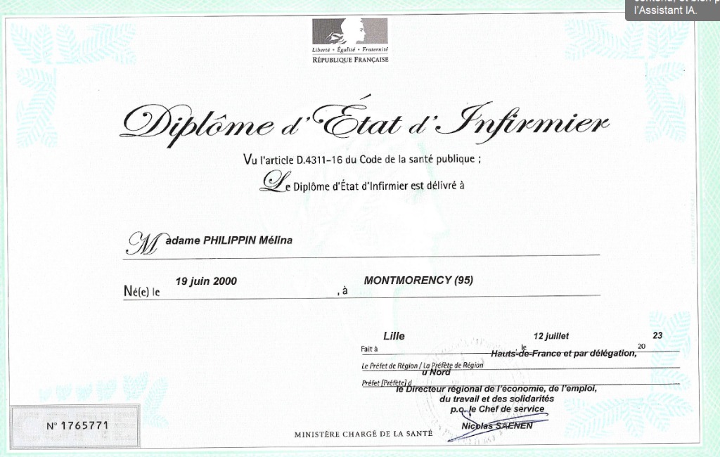 photo diplome Mélina Philippin