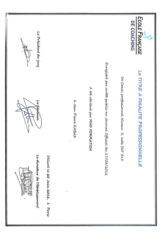 photo diplome Kabaz JP -  Hypnose Erickson EFT