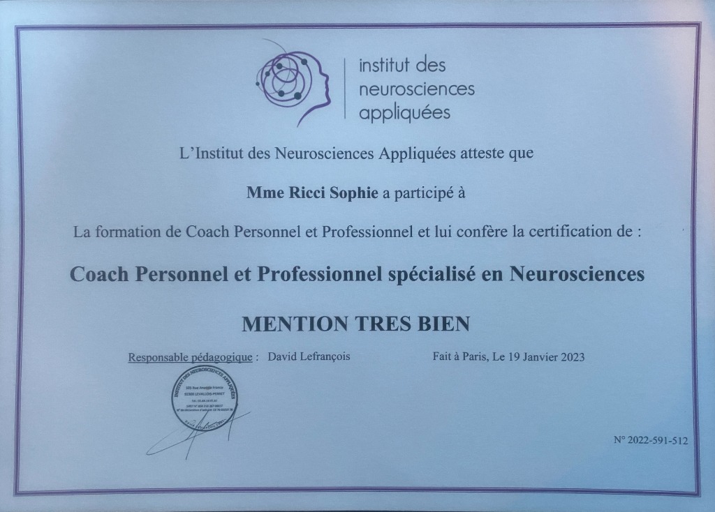 photo diplome Sophie Ricci