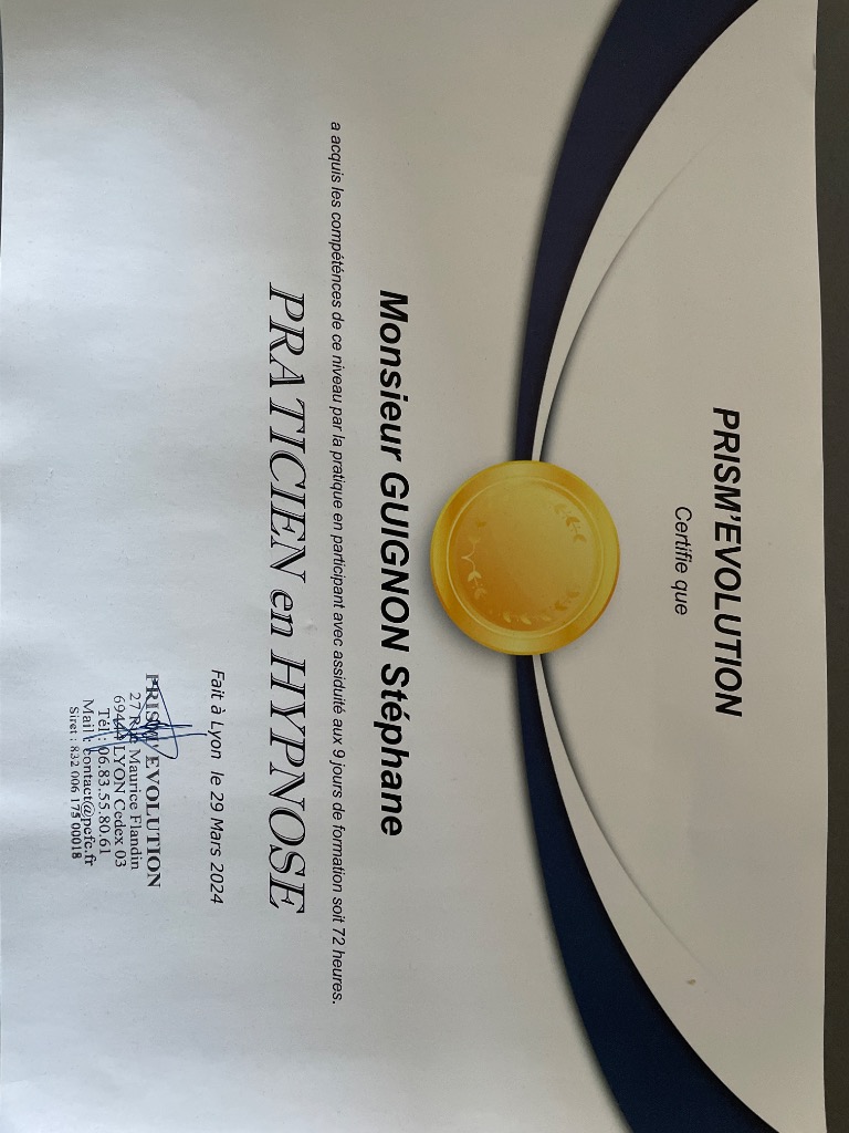 photo diplome Stéphane Guignon 