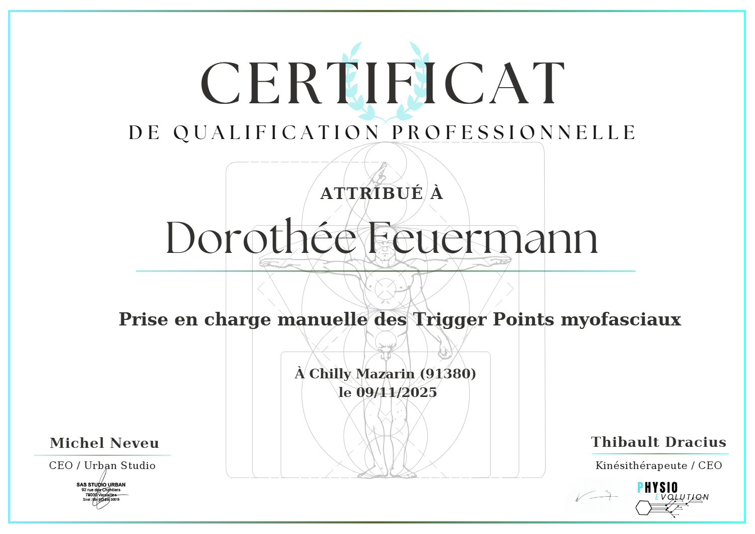 photo diplome Les Mains de Doro