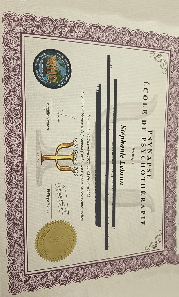 photo diplome Stéphanie Lebrun