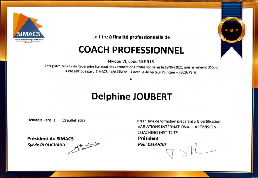 photo diplome Delphine Joubert