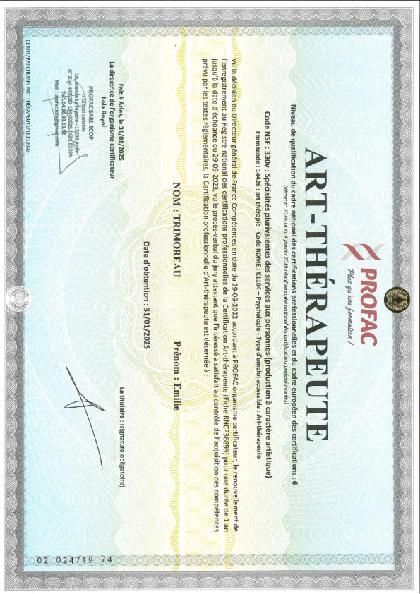 photo diplome Emilie TRIMOREAU