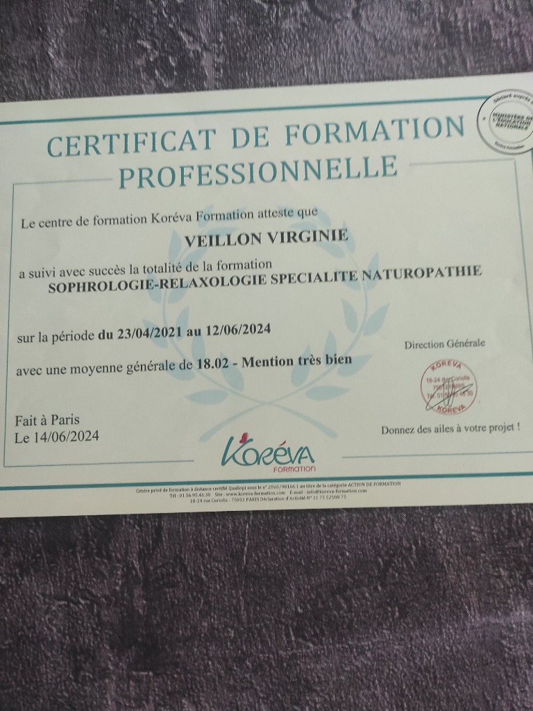 photo diplome Pure Osmose 