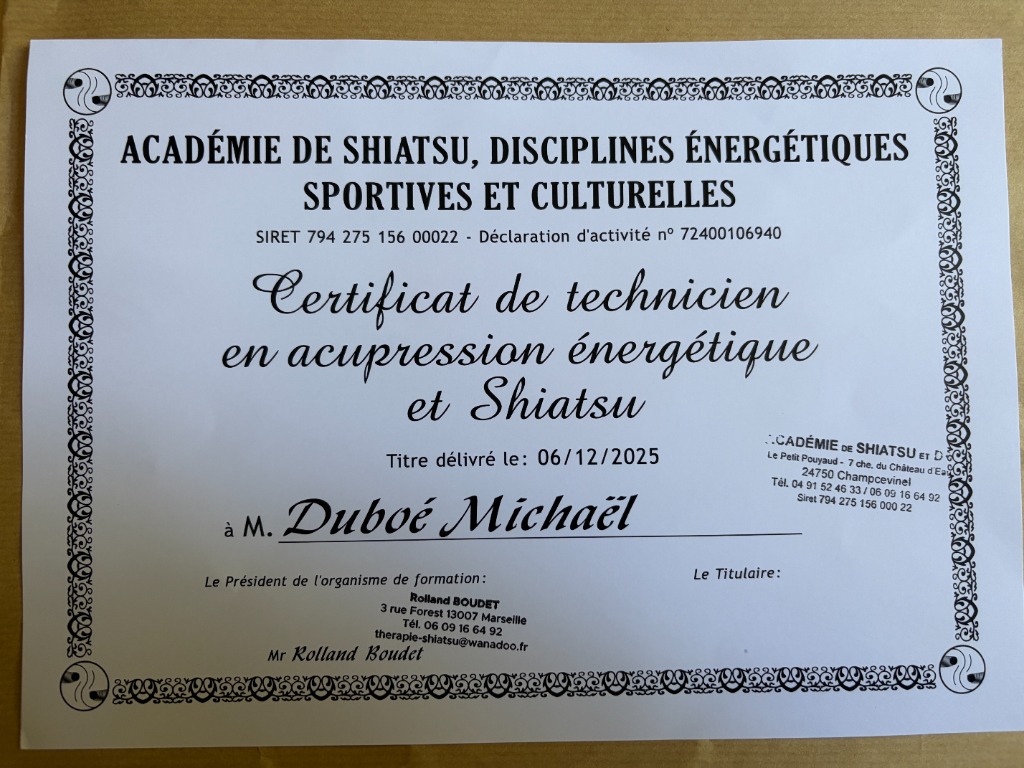 photo diplome MICHAEL DUBOE