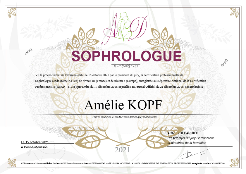 photo diplome Amélie Kopf