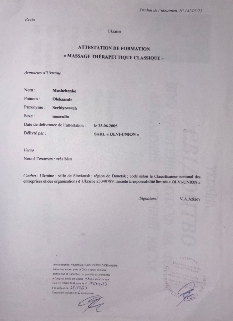 photo diplome Zen en Mains