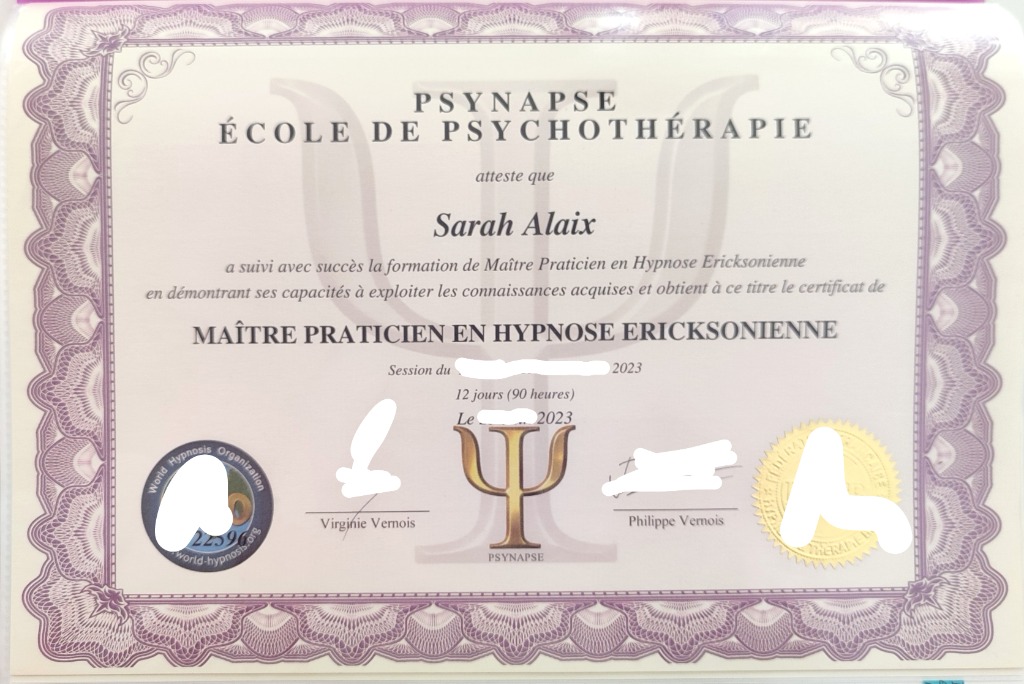 photo diplome SARAH ALAIX