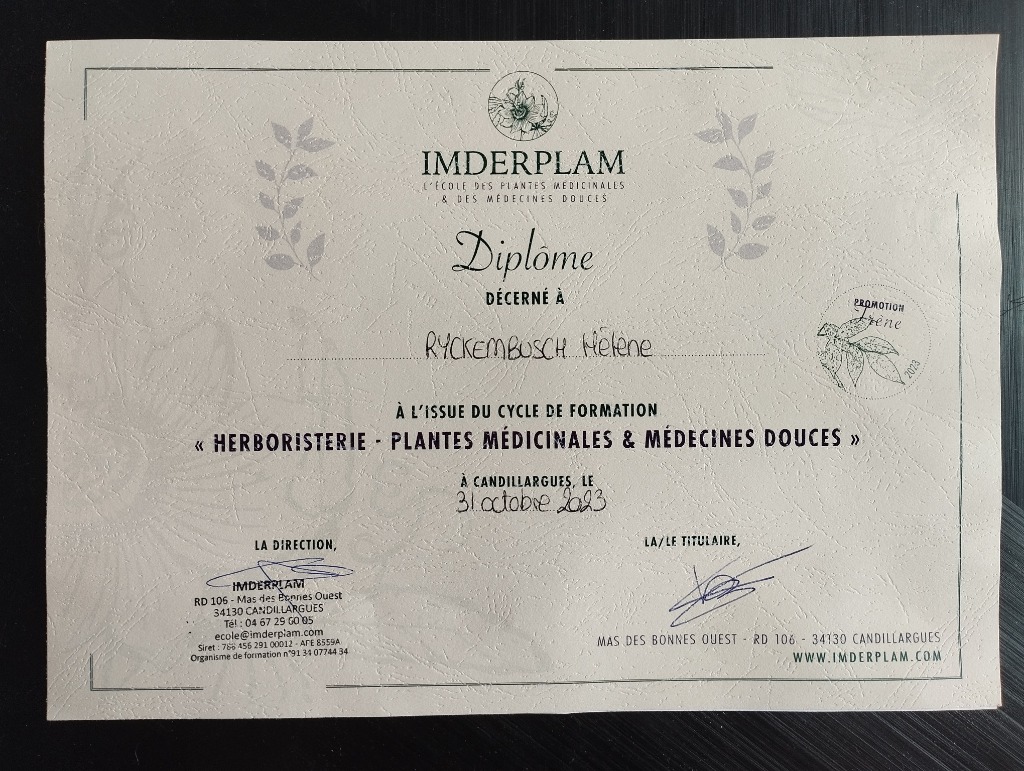photo diplome RYCKEMBUSCH Hélène