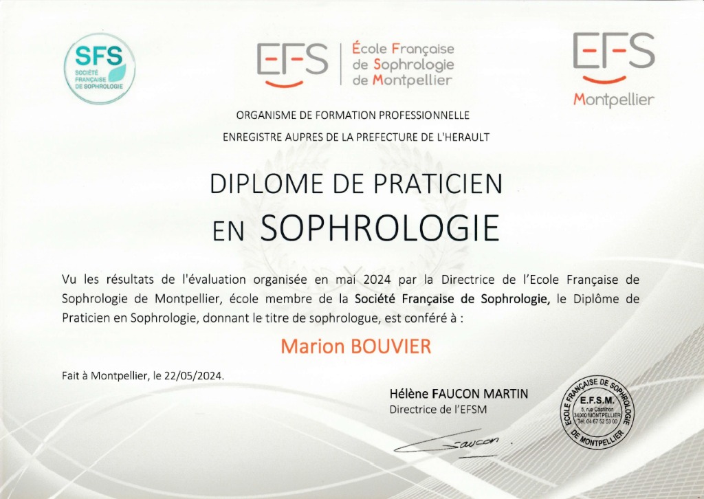 photo diplome Marion BOUVIER