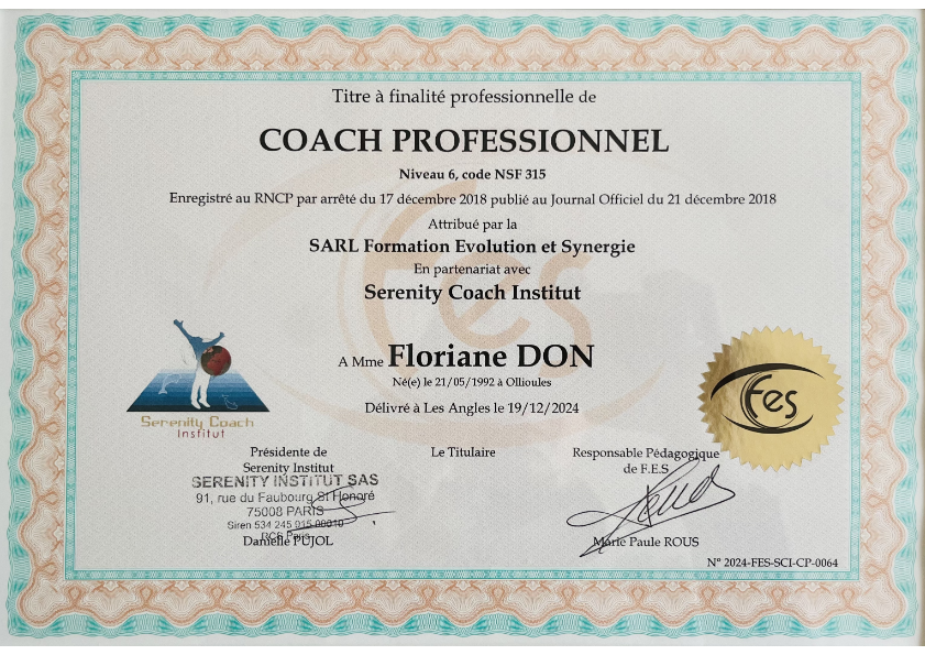 photo diplome Mahana Coaching