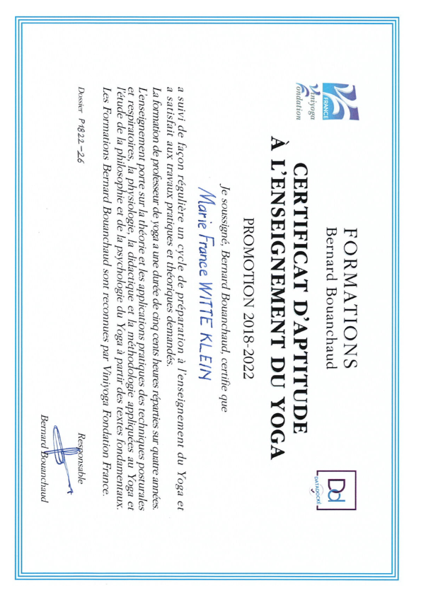 photo diplome Marie-France Witte