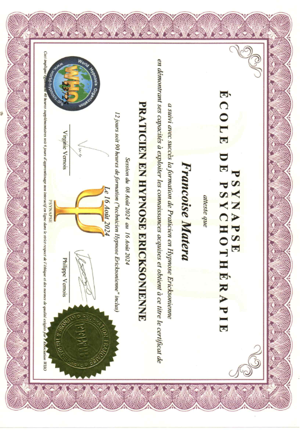 photo diplome Françoise MATERA