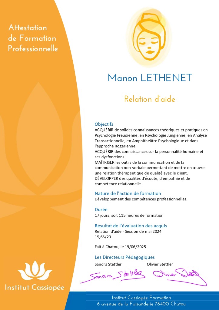 photo diplome Manon LETHENET