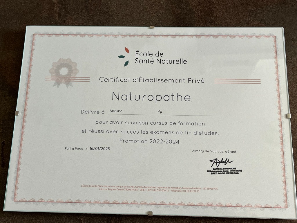 photo diplome Adeline PY - Natura Mirabilis