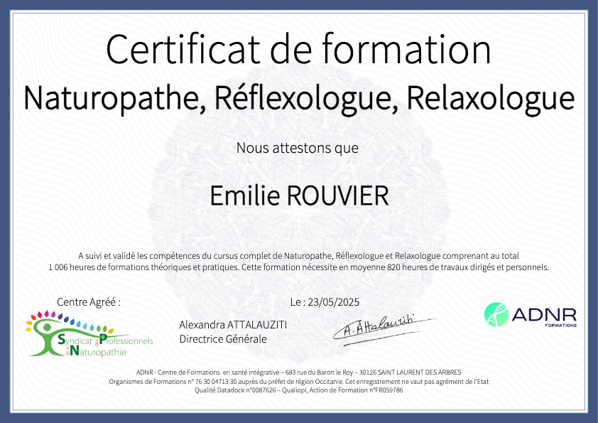 photo diplome ROUVIER Emilie