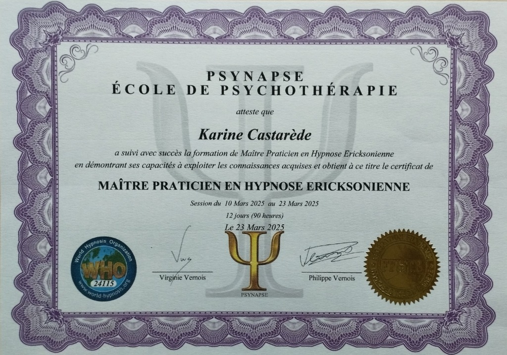 photo diplome Castarède Karine