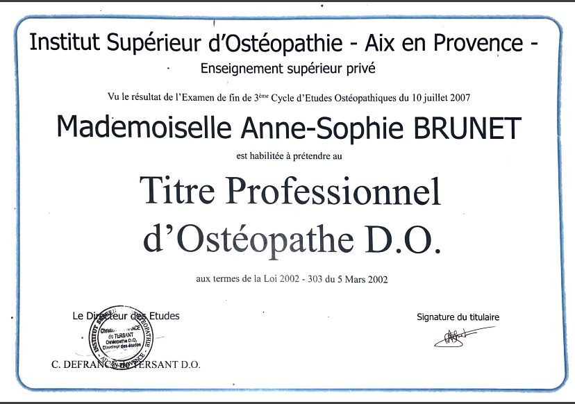 photo diplome Eveil& Santé 